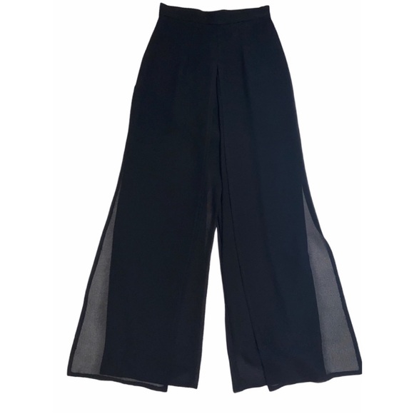 Joseph Ribkoff Pants - JOSEPH RIBKOFF - Women’s, Dressy, Black, Pants, Chiffon Overlay, Size 18, 🇨🇦